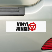 Vinylverslaafde Bumpersticker (Op auto)