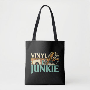 Vinylverslaafde LP-platen DJ-draaitafel Muziekcoll Draagtas