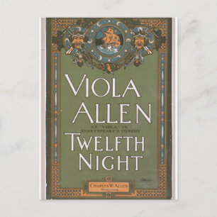 Viola Allen, theater "12 zestiende nacht" Briefkaart