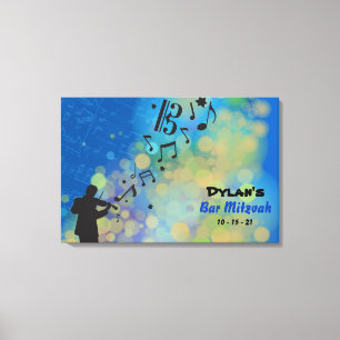Viola Bar Mitzvah Sign In Memory Board Canvas Afdruk