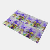  Viola Bloem Bloemen Paarse Patroon Liefde Deurmat (Schuin)