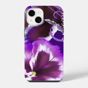 Viola bloem paars op maat iPhone 14 hoesje