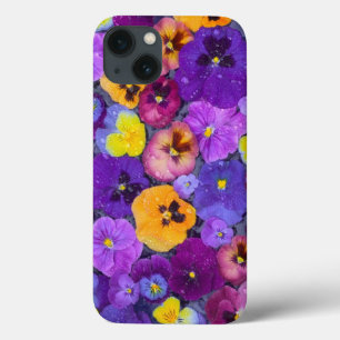 Viola bloemen drijvend in vogelbad met dauw iPhone 13 hoesje