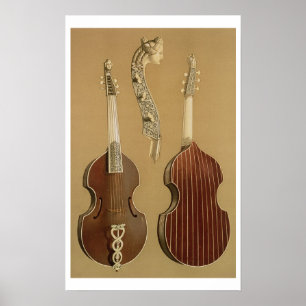 Viola da Gamba, of bass viol, door Joachim Tielke Poster