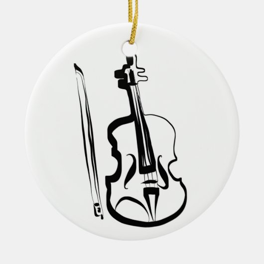 Viola en Bow van Leslie Harlow Keramisch Ornament (Voorkant)