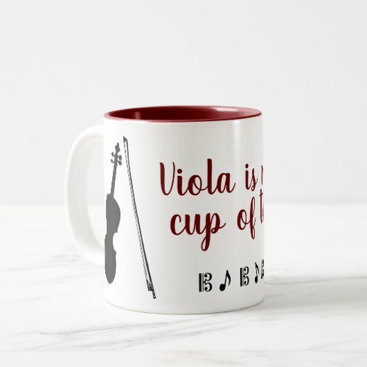 Viola est ma coupe de thé (rouge foncé) Mug (Devant gauche)