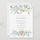  Viola eucalypt Floral Wedding Invitation (Devant)