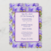 Viola Faire-part de mariage floral à l'aquarelle (Devant / Derrière)