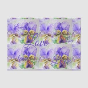  Viola Flower Floral Paars Pattern Love Tissuepapier