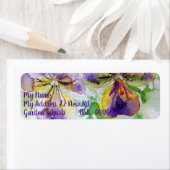 Viola Flower Waterverf Return Address Labels (Insitu)