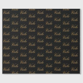 Viola gold Design Lettering Geschenkpapier Cadeaupapier (Vlak)