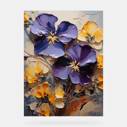 Viola - Impasto Floral Acryl Bord (Voorkant)