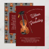 Viola Musician Graduician Party Musique Invitation (Devant / Derrière)