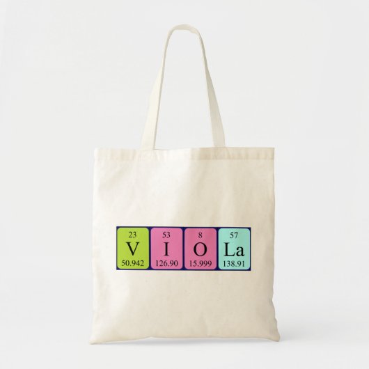 Viola periodieke table name canvas tas (Voorkant)