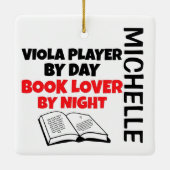 Viola Player houdt van het lezen van KLANT Keramisch Ornament (Achterkant)