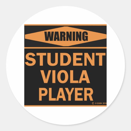 Viola Player Ronde Sticker (Voorkant)