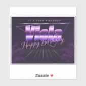 Viola Prénom lila retro Sticker (Feuille)