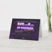 Viola prénom nom carte rétro lilas anniversaire (Dos)