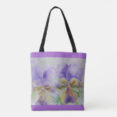 Viola violet Pansy Fleurs Sac fourre-tout Floral (Dos)