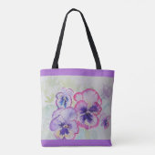 Viola violet Pansy Fleurs Sac fourre-tout Floral (Dos)