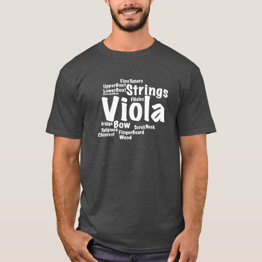 Viola Word Cloud White-tekst T-shirt (Voorkant)