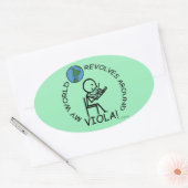 Viola - World revolves rond ovaal sticker (Envelop)