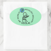 Viola - World revolves rond ovaal sticker (Tas)