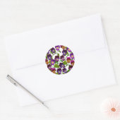 Viola's en Pansies Floral Ronde Sticker (Envelop)