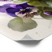 Violas violet Fleur Art Imprimer Poster (Coin)