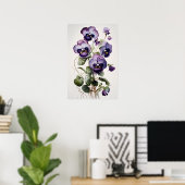 Violas violet Fleur Art Imprimer Poster (Bureau à domicile)