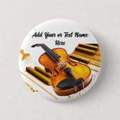 Violen-snaren en sleutels_ ronde button 5,7 cm (Voorkant)