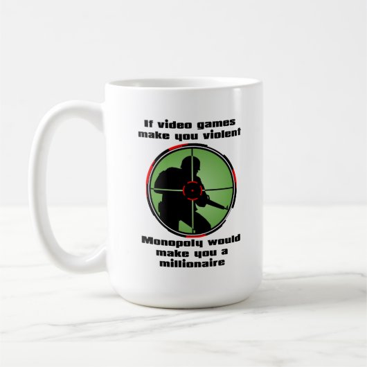 Violent Video Games Funny Mug Koffiemok (Links)