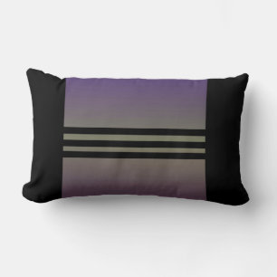 Violet 3 noir noir Lumbar Coussin décoratif