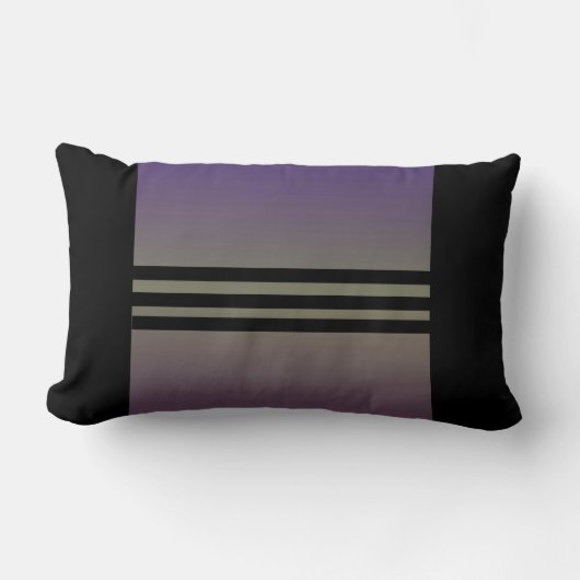Violet 3 noir noir Lumbar Coussin décoratif (Recto)