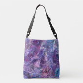 Violet abstractie crossbody tas (Achterkant)
