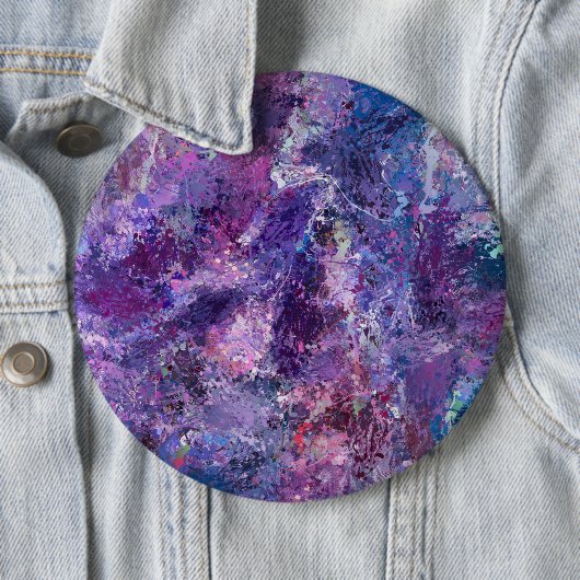 Violet abstractie ronde button 6,0 cm (In situ)