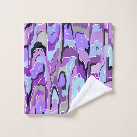 Violet Abstrait avec bleu et noir (Gant de toilette)