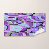 Violet Abstrait avec bleu et noir (Serviette à main)