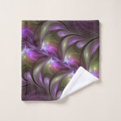 Violet Abstrait violet violet kaki fractal (Gant de toilette)