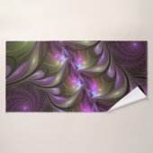 Violet Abstrait violet violet kaki fractal (Serviette de bain)