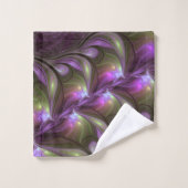 Violet Abstrait violet violet kaki fractal (Gant de toilette)