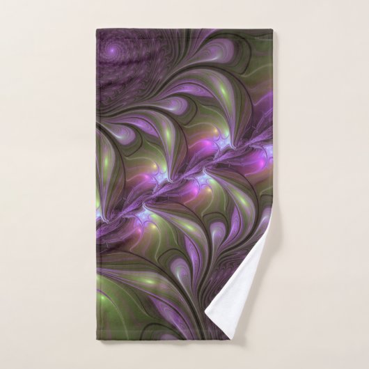Violet Abstrait violet violet kaki fractal (Serviette à main)