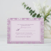 Violet africain & Silver Mariage damassé RSVP pers (Debout devant)