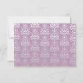 Violet africain & Silver Mariage damassé RSVP pers (Dos)