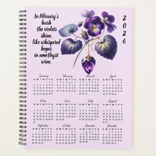 Violet & Améthyste Verset de février – 2026 Année (Devant)