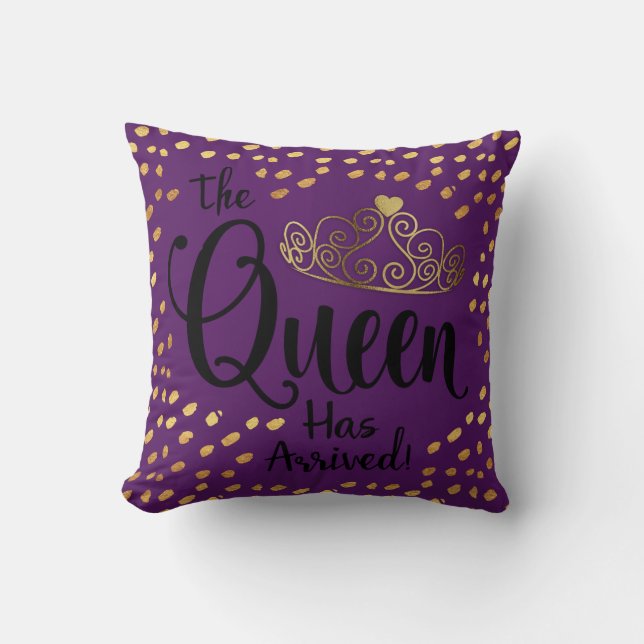 Violet and Gold Queen Tiara Decorator Pillow Kussen (Voorkant)