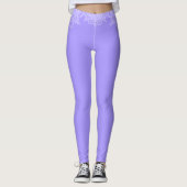 Violet and White Lace Mandala Yoga Leggings (Voorkant)