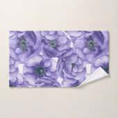 Violet anemonbloem waterverf patroon bad handdoek (Handdoek)