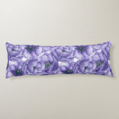 Violet anemonbloem waterverf patroon lichaamskussen (Achterkant)