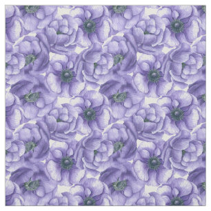 Violet anemonbloem waterverf patroon stof